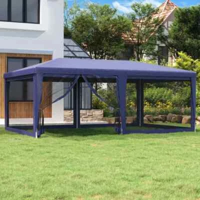 $184.27 • Buy Party Tent With 6 Mesh Sidewalls Blue 6x4 M HDPE