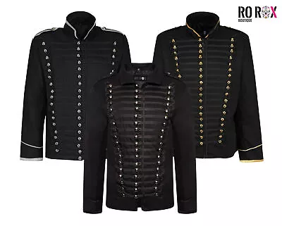 Ro Rox Military Jacket Mens Black Hussar Parade Gothic Drummer Steampunk Punk • $67.82