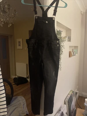 £4.99 • Buy Next Girls Denim Dungarees Black Age 10 Vgc