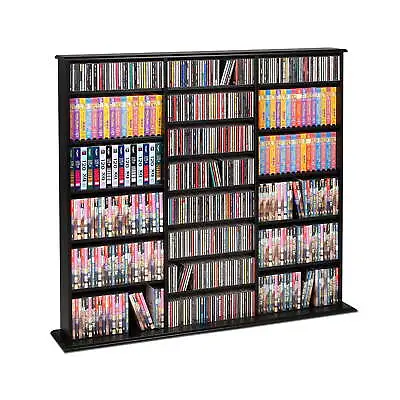 Wall Mounted Shelf Multi Media Storage Cabinet CD DVD Movie Organizer Black 51  • $187.68