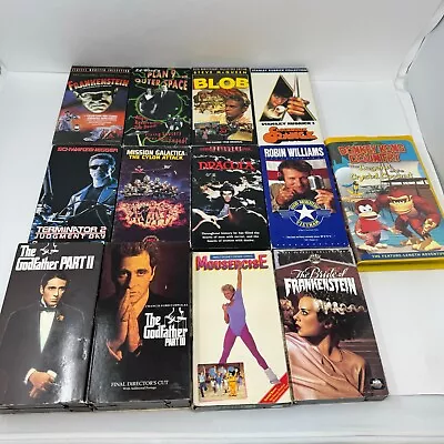 Lot Of 18 VHS Lot: Horror SciFi Godfather Mousercise Donkey Kong Dracula • $69.97