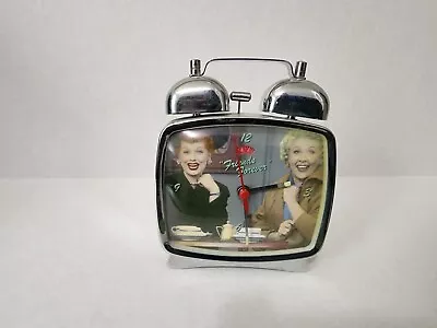 VINTAGE  I LOVE LUCY  DINER CHROME ALARM CLOCK Lucy & Ethel (Rare) • $20