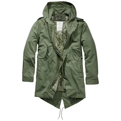 Brandit M51 US Parka Urban Lining Fishtail Mens Cotton Casual Outdoor Olive • $187.95