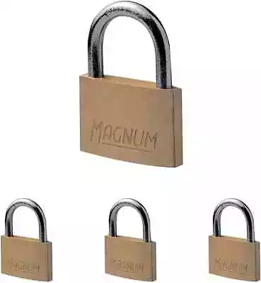 Pack Of 4 Premium Master Lock CAD40 Magnum Padlock With Brass Body And Key Gold • £15.99
