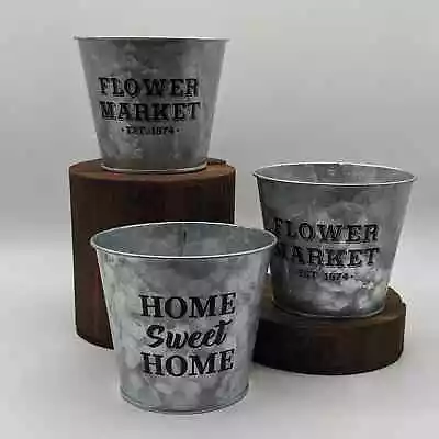 3 Metal Flower Market Sweet Home Mini Decorative Flower Pot   • $18.06