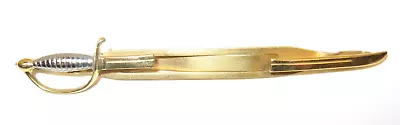Vintage Swank Sword/Rapier Tie Bar Clip Yellow Gold Tone Base Metal Nice! • $11.50