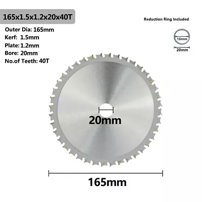 TCT Circular Saw Blade Carbide Tipped Metal Cutting 136/165/305/355mm For Steel  • $15.25