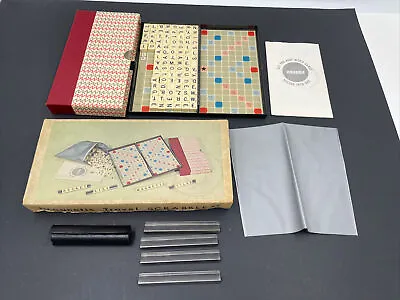 Vintage SCRABBLE TRAVEL GAME Metal Board 100 Magnetic Pieces 1957 COMPLETE • £67.55