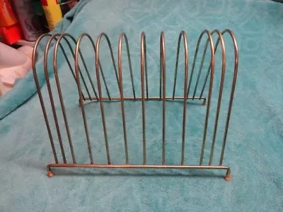 VTG Gold Wire Desk File Brochure Magazine Album Holder Organizer Rack 11 Section • $18.99