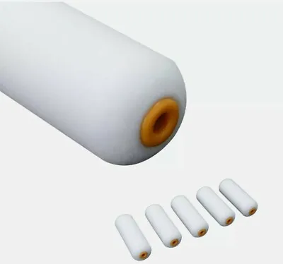 5 Pack Mini Foam Paint Roller Sleeves Painting Decorating 4  Sponge Rollers  • £4.29