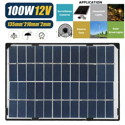 Portable 100W 12V Solar Panel Trickle Battery Charger Car Van Caravan Boat Kit • £14.24