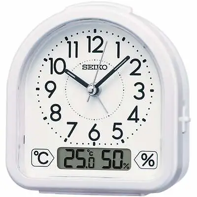 $88.95 • Buy NEW Seiko Evie Analog & Digital Temp Hygro Alarm Clock, White, 12cm