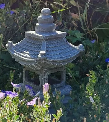 Asian Pagoda Japanese Lantern Garden Statue Ornament Outdoor Zen Solar NEW  ! • $59