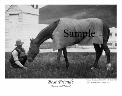 Phar Lap & Tommy Woodcock Quality Black & White Print Melbourne Cup • $30