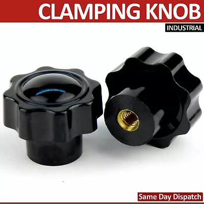£3.99 • Buy M6 To M12 Female Thread Plastic Star Clamping Nut Knob Screw  Machinery Handle 