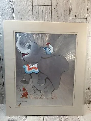 Vtg Dumbo The Elephant 1980s Walt Disney Co. Foil Art Lithograph 10 X12  • $10.99