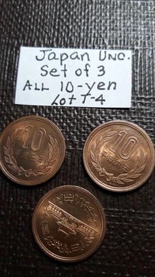 $2.59 • Buy Japan Money  Set Of 3 Japanese Coins All  10 Yen  Unc.  Lot T-4