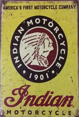 Indian Motorcycle Rustic Vintage Metal Tin Signs Man Cave Shed & Bar Sign • $9.99