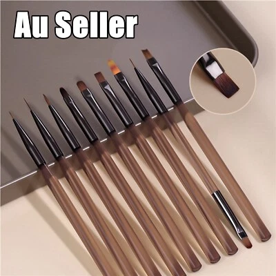 9PCS Acrylic Nail Art Brush Pen UV Gel Painting Drawing Liner Polish Brushes Too • $4.95