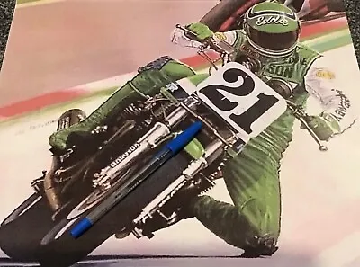 EDDIE LAWSON #21 KZ1000R S1 AMA Superbike / Watercolour Ltd Edition 🇺🇸 Poster • £44.99