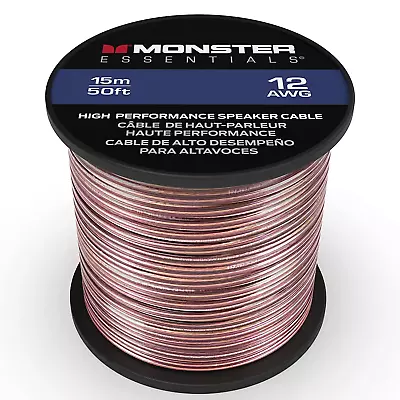 Monster XP Copper Clad Aluminum CCA Speaker Wire 12 Gauge Cable 50 FT Spool - • $49.56