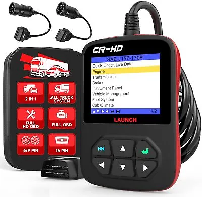 LAUNCH CR-HD 24V Diesel Heavy Duty Truck OBD Scanner Diagnostic Tool Code Reader • $139.99