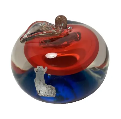 Vintage Murano Sommerso Glass Apple Paperweight • $41.15