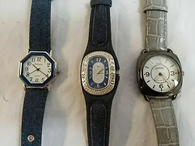 3 Ladies Watches GOSSIP Moulin Varsales RUN But NEED BATTERIES Watch Lot 18 • $17.97