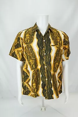 VTG 70s Tropicana Mens Medium Barkcloth Hawaiian Shirt Tiki Camp • $83.99