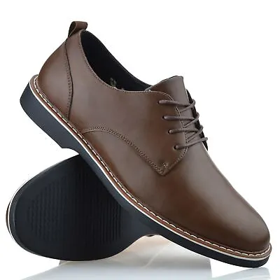 Mens New Smart Casual Lace Up Memory Foam Oxford School Work Office Shoes Size • £18.98