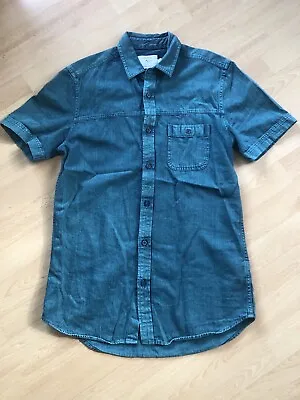Tompan Half Sleeve Slim Fit Collar Shirt Green S Small Mens  • £0.99
