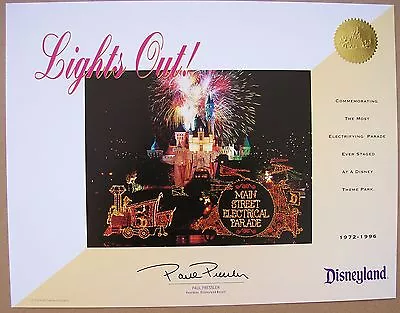 1996 Disneyland Main Street Electrical Parade Farewell Season Comemorative Litho • $5.99