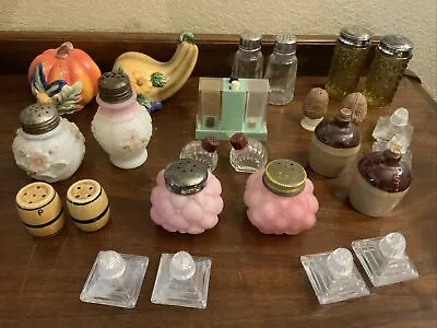 Huge Lot Of Vintage Antique Salt Pepper Shakers Glass Porcelain Cosmos  • $76