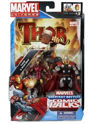 Marvel Universe Greatest Battles Comic Packs Thor & Iron Man Figures Hasbro New • $34.95