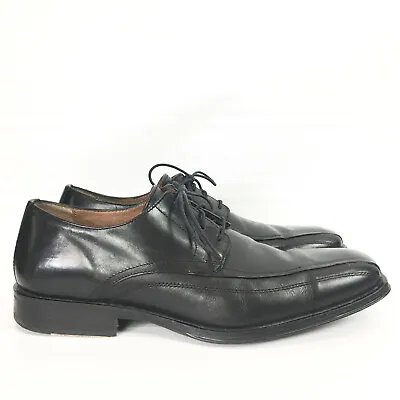 Johnston And Murphy Mens 11.5 Oxford Harding Panel Dress Shoes Black Leather • $39.99