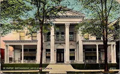 Postcard Olympia Bath House In Mount Clemens Michigan • $8