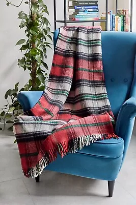 Merino Wool Tartan Blanket Throw Woollen Travel Sofa Bed Cover Double 160/200cm  • £68