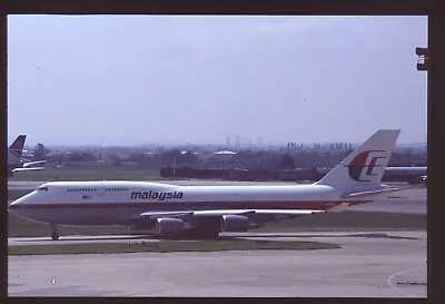 Orig 35mm Airline Slide Malaysia Airlines 747-400 9M-MHO [2052] • £4.86