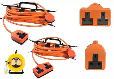 Outdoor Garden Orange Extension Lead All Lengths 1 Gang Socket & 2 Gang Socket • £15.99