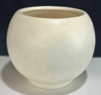 Mid Century Matte White McCoy Floraline Haeger Pottery 6” Round Orb Ball Planter • $24.99