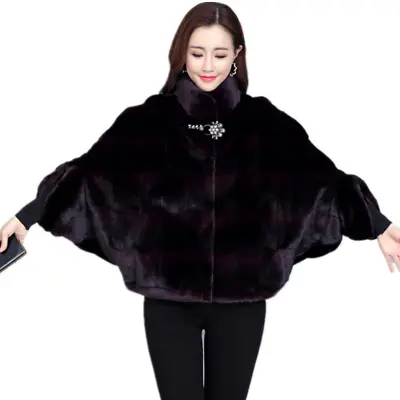 Womens Real Fur Winter Short Coat Jackets Mink Fur Fashion Stand Collar Overcoat • $146.63
