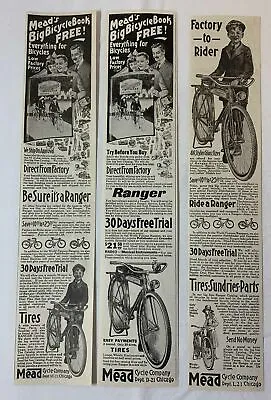 Lot Of Three MEAD RANGER BICYCLE ADS ~ 1927-1930 • $10.90