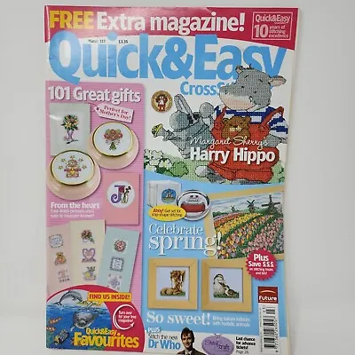 Quick & Easy Cross Stitch British Magazine Margaret Sherry Harry Hippo  Mar 2006 • $16.19