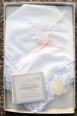 Vintage New In Box Hallmark Wedding Collection Sweet Romance Handkerchief UNUSED • $6.99