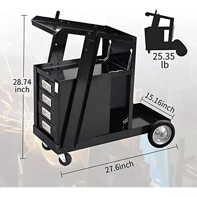 US Portable Welding Cart With 4Drawers Cabinet For MIG/TIG Welder &Plasma Cutter • $206.79