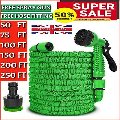 £20.99 • Buy Expandable Magic Garden Hose Pipe Anti Kink With 7 Function Water Spray Gun