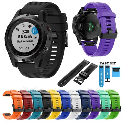 Quick Fit Silicone Strap Wrist Band For Garmin Fenix 7 7X 6 6X 6S 5 5X 5S 3HR D2 • $6.99