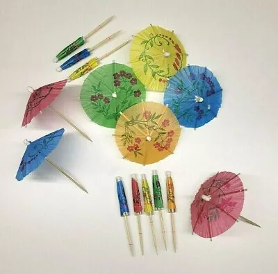 Cocktail Umbrellas Drinks Parasol Paper Novelty Bar Decoration - Choose Colour • £1.99