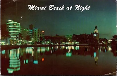 FL Miami Beach At Night Across Lake Pancoast Chrome Posted 1971 • $3.50