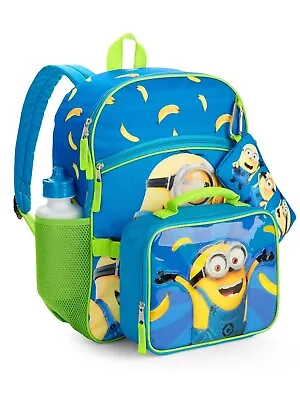 Despicable Me Minions 16  Backpack Lunch Bag Kit Lunchbox 5 Pieces Set Case New • $19.99